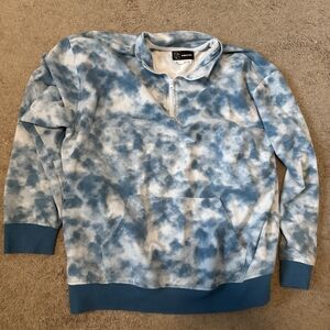 Blue Tie-Dye Quarter-Zip Sweatshirt